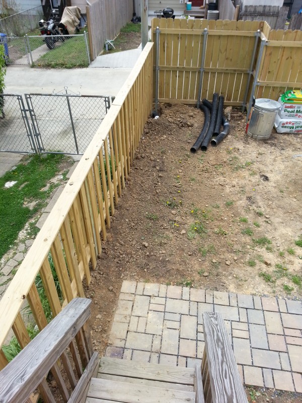 Burying a new drainage pipe and improving the rain barrel – Spring has ...